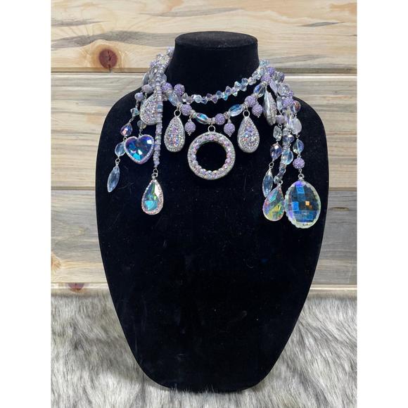 NEW ART BY AMY LABBE many purples necklace in purple - Picture 1 of 1